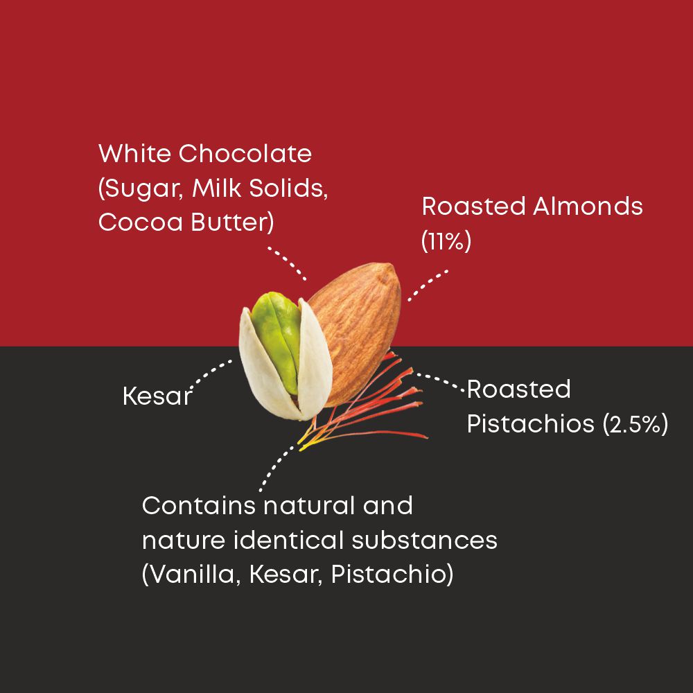 White Chocolate with Kesar, Badam and Pista Bar